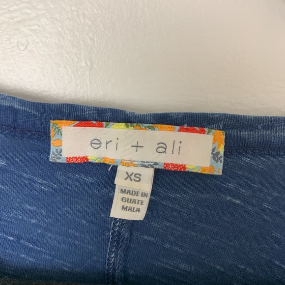 Anthropologie Eri Ali Blue Denim Swing Top Short Sleeve XS - Picture 4 of 6